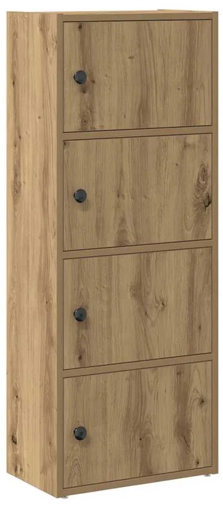 kézműves tölgy színű szerelt fa könyvespolc 40x24x102 cm