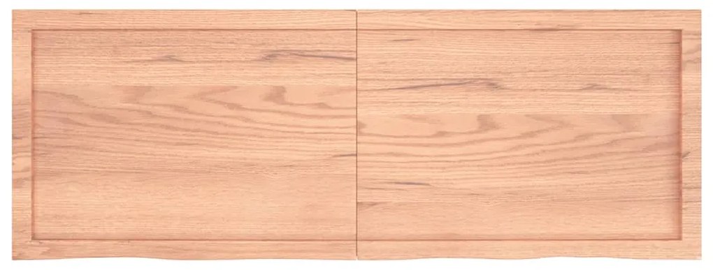 világosbarna kezelt tömör tölgyfa fali polc 140 x 50 x (2-4) cm