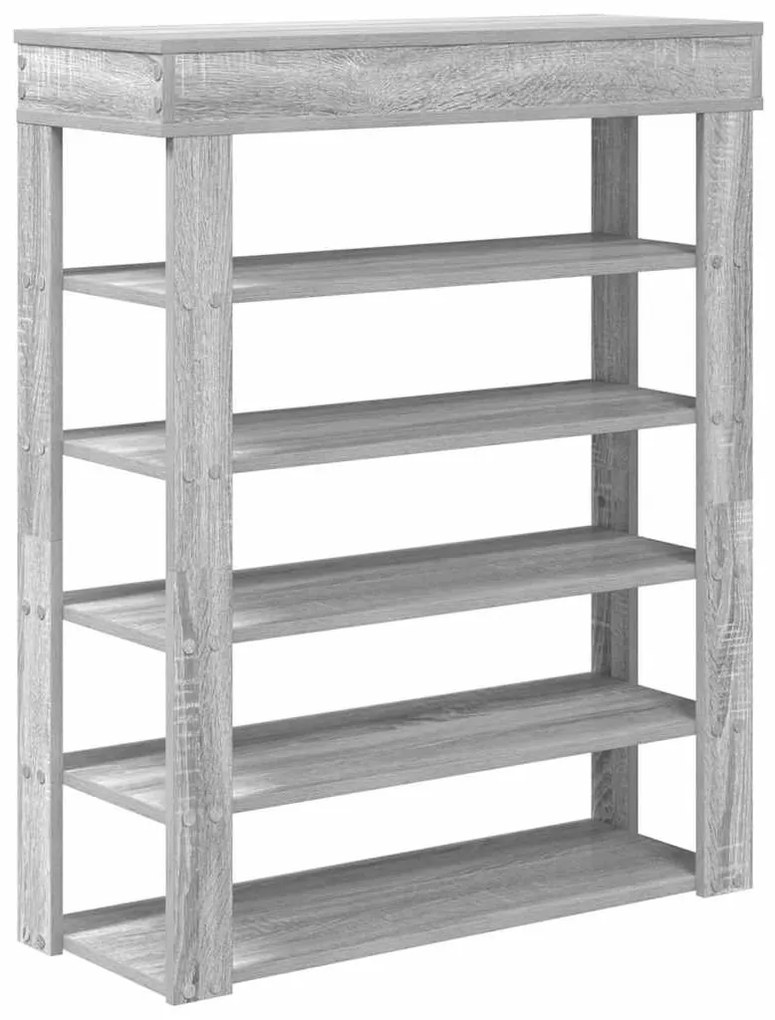 szürke sonoma színű szerelt fa cipőtartó 80x30x98 cm