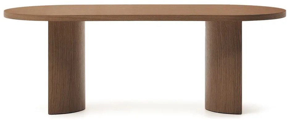 Kerek étkezőasztal diófa dekoros asztallappal 100x200 cm Nealy – Kave Home