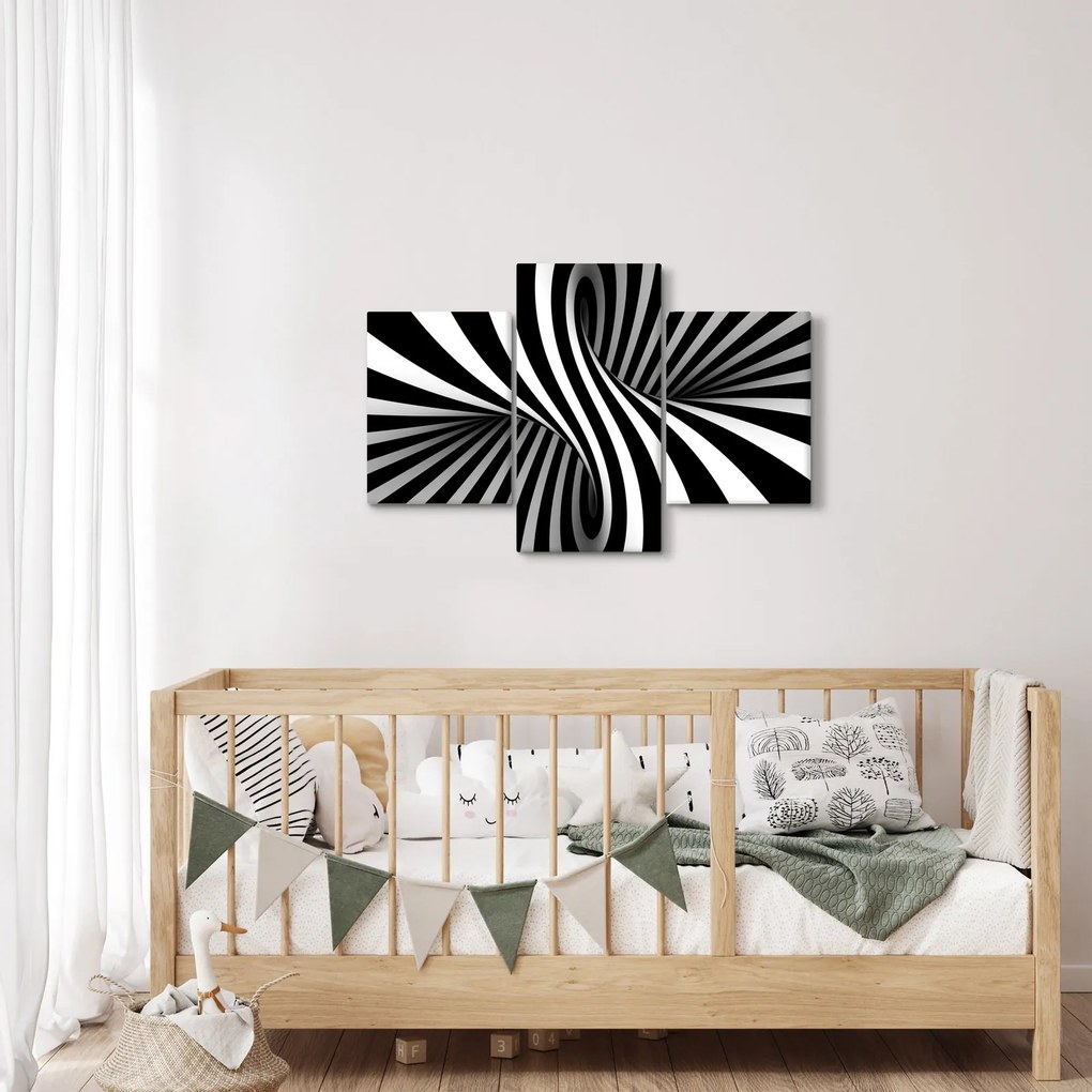 Absztrakt kép zebra csíkokkal (90x60 cm)