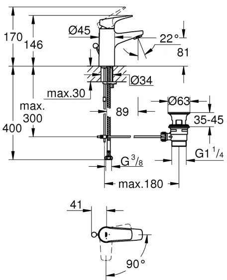GROHE 23769000 - START FLOW mosdócsaptelep, fényes króm