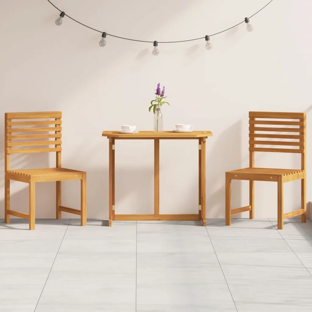 3 darabos Kerti Bistro Szett Tömör Akác Fából
