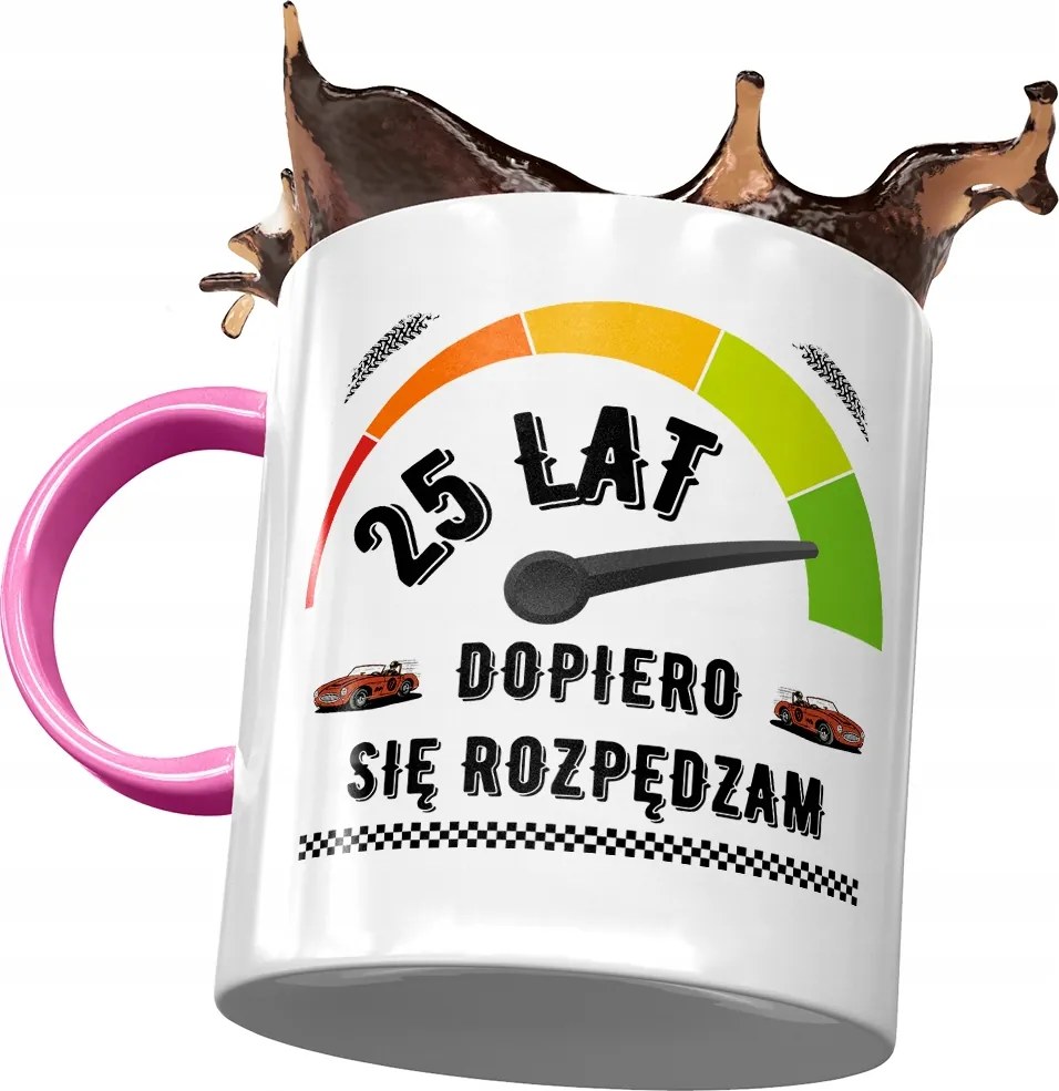 Rózsaszín Bögre Születésnapra 25 25. 25. Ajándék Nyomtatott Fotóval