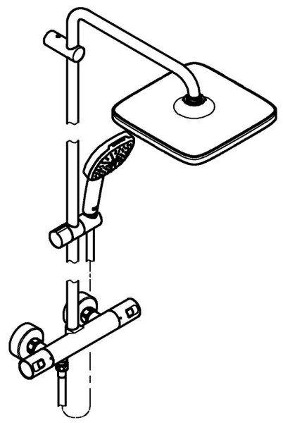 GROHE 266962431 - VITALIO COMFORT 250 zuhanyrendszer 250 × 250 mm fekete