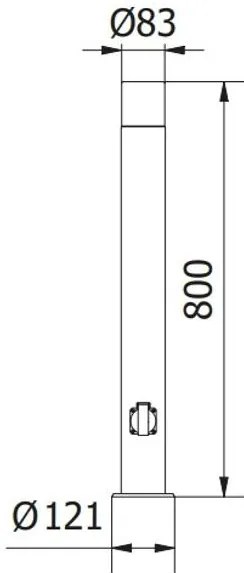 Lámpa Kerti lámpatest CORTA-P 80, E27, MAX.25W, IP44, AC220-240V, 50-60Hz, plug max. 3000W, rúd, grafit