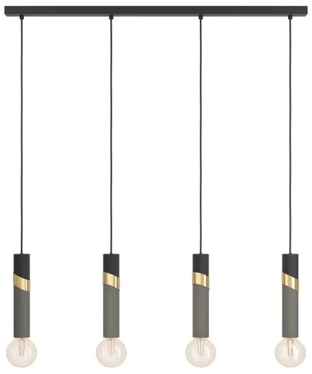 Eglo 39936 - Csillár zsinóron CEDRAL 4xE27/40W/230V fekete/arany