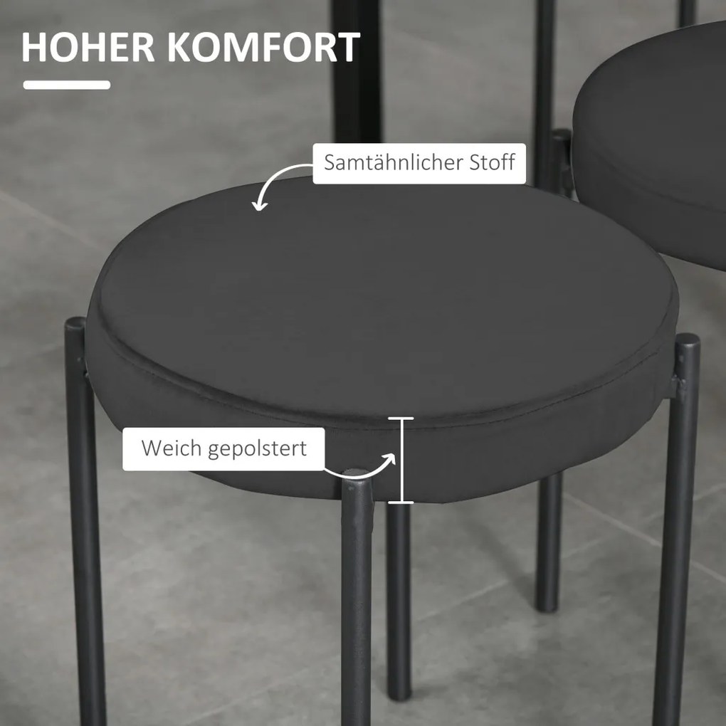 HOMCOM étkezőszék, kiegészítő szék, konyhai székek, fekete
