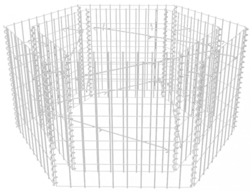 hatszögletű gabion magaságyás 100 x 90 x 50 cm
