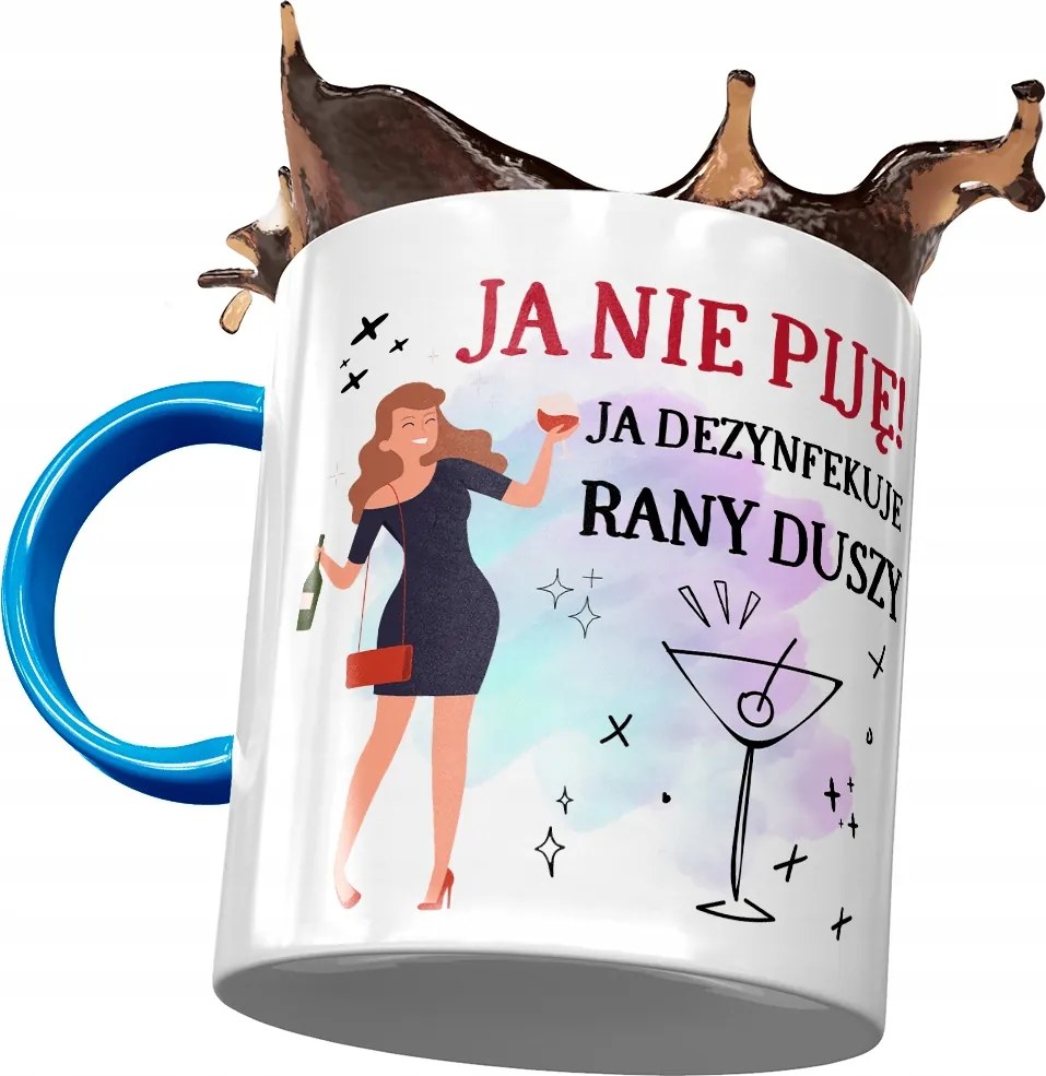 Bögre Kék Vicces Én Nem Iszom Ajándék Nyomtatott Fotóval