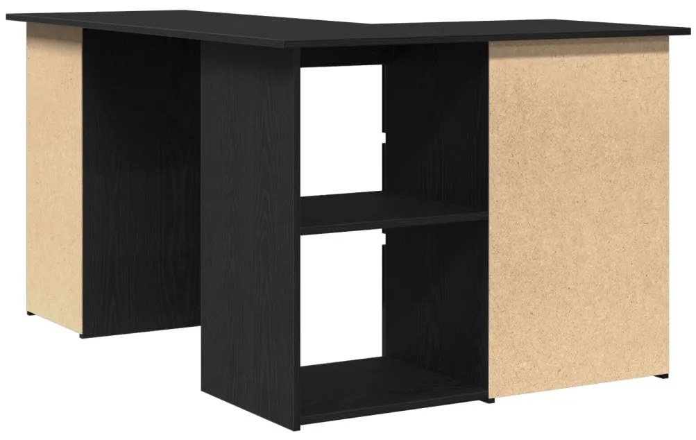 vidaXL Fekete Tölgy Sarok Íróasztal, 145x100x76 cm, Műanyagból készült