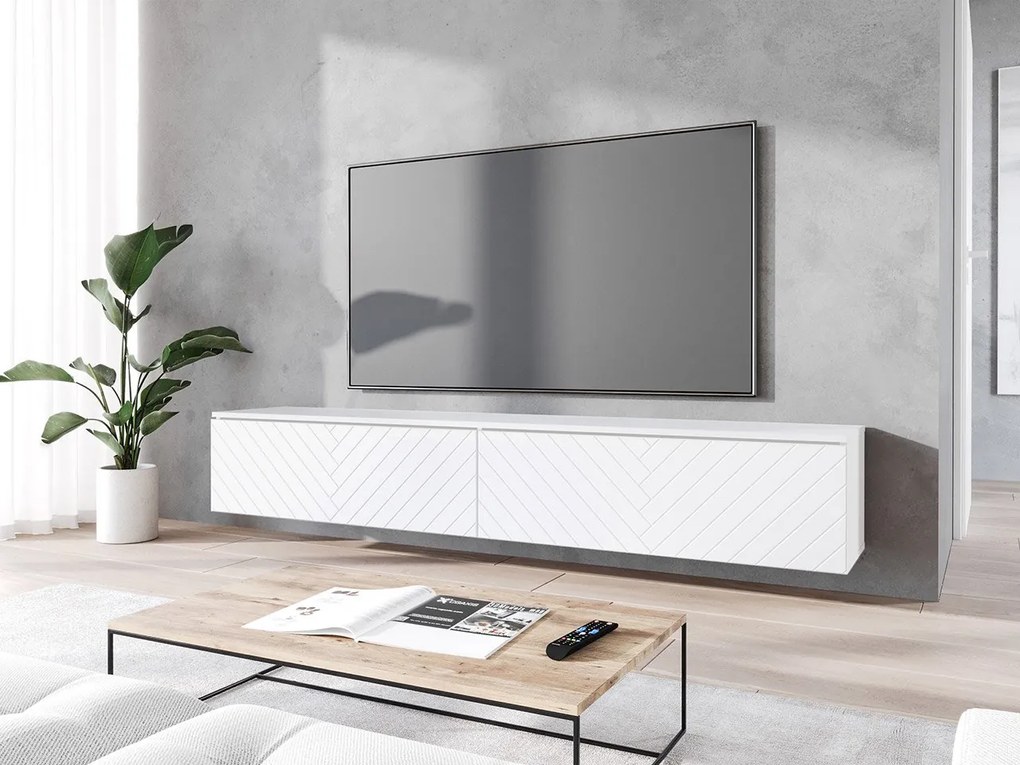 TV szekrény Dlana 180 MDF (fehér + fehér halcsont) . 1106205