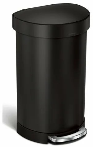 Simplehuman Félkör alakú pedálos szemetesrozsdamentes acél kerettel 45 l, fekete