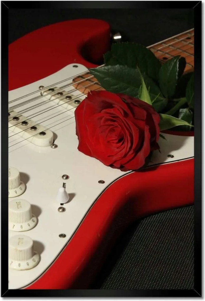 Poszterek keretben 40x60 Elektromos gitár rózsával