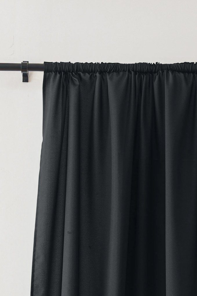 OXFORD fekete függöny 140x250 cm Felfüggesztés: Fém gyűrűk