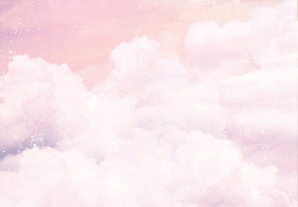 Fotótapéta Pasztell felhők rózsaszín-barack vinil 416x290 +ragasztó