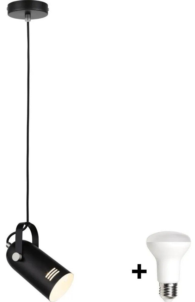 Paulmann 79766 - LED 1xE27/8W LAVEA függőlámpa kábellel 230V fekete