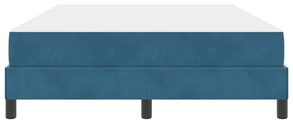 Boxspring ágy matraccal Sötét kék 140 x 200 cm Bársony