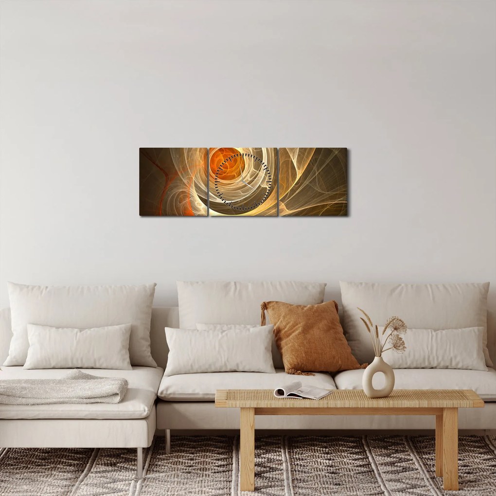Absztrakciós kép (órával) (90x30 cm)