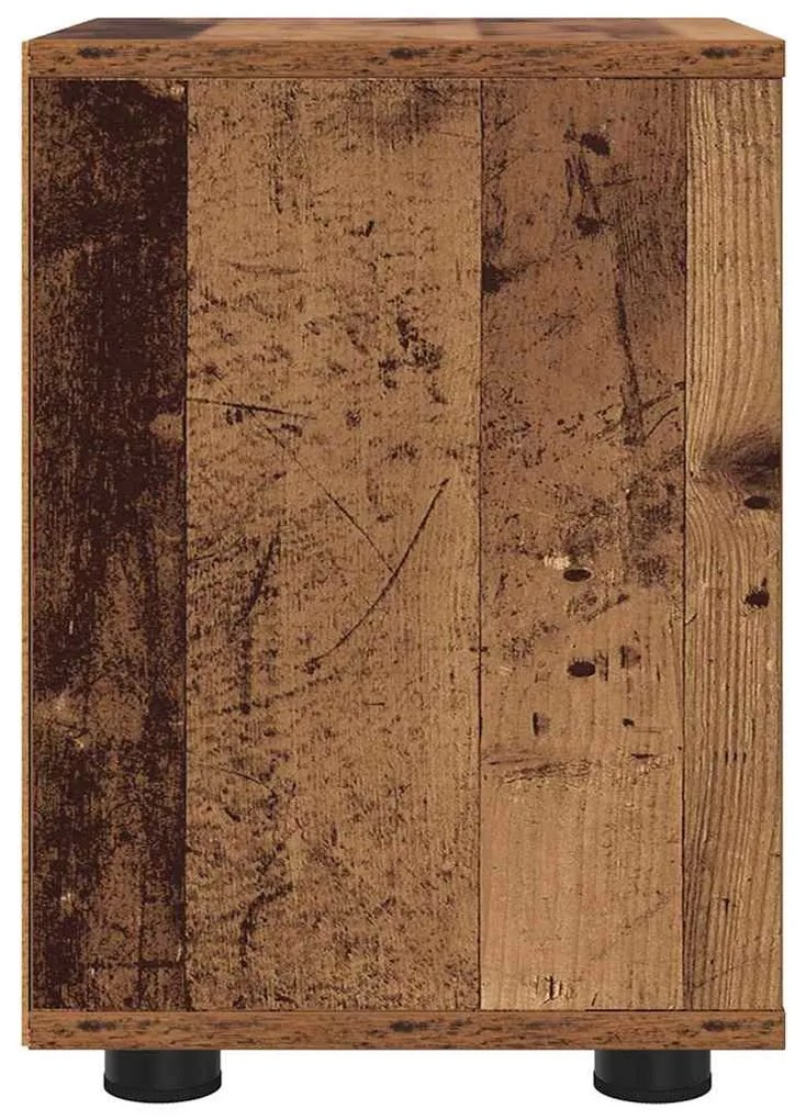 vidaXL Éjjeli asztal fiókkal Öreg fa 30,5 x 30 x 43 cm Faanyag