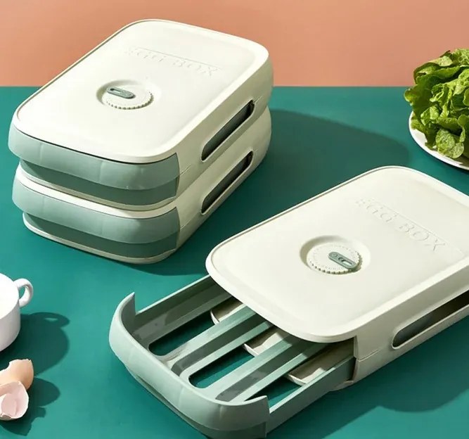 Tojásrendező fiókkal - zöld