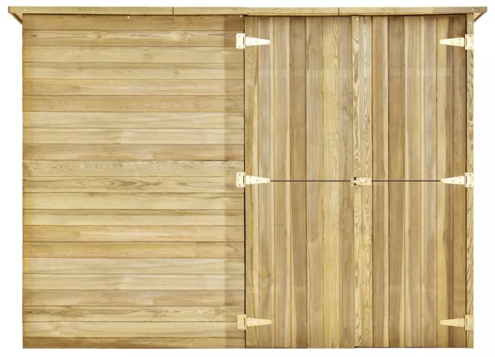 impregnált fenyőfa kerti fészerház 232 x 110 x 170 cm