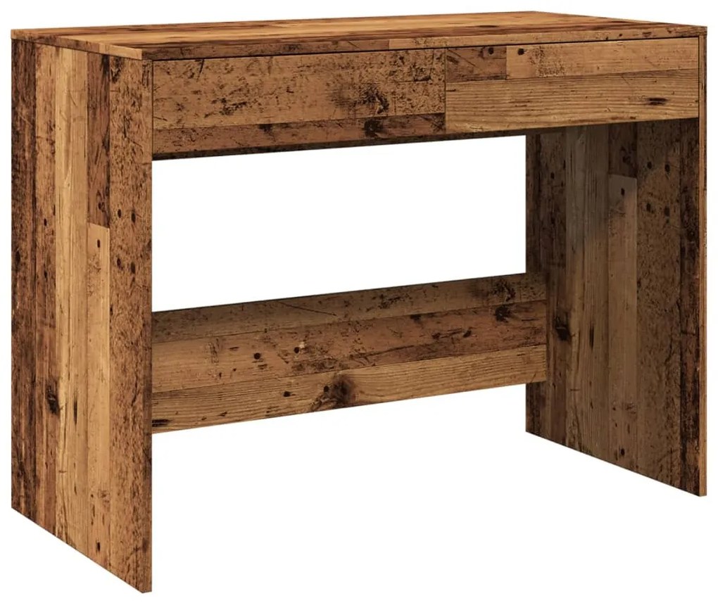 antik fa színű szerelt fa íróasztal 101 x 50 x 76,5 cm