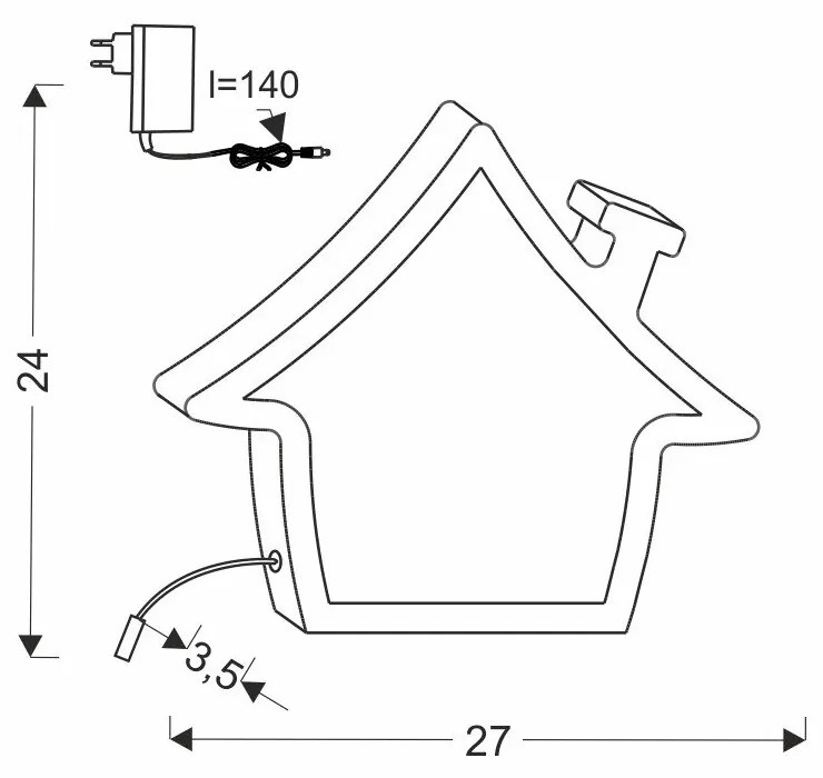 Rózsaszín gyerek éjjelilámpa House – Candellux Lighting
