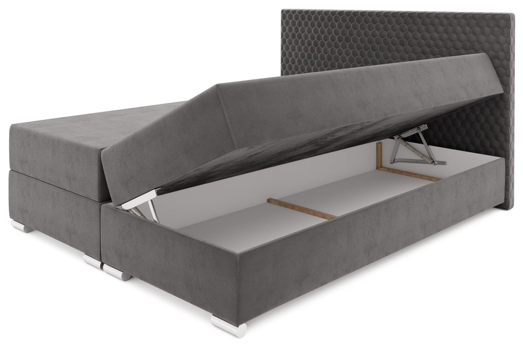 Franciaágy 140 cm Boxspring Harlan Comfort (piros) (ágyráccsal, matraccal és tárolóhellyel). 1055984
