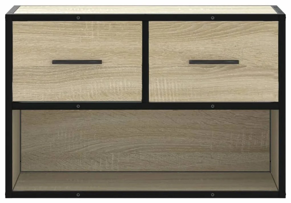 sonoma tölgy színű szerelt fa és fém TV-szekrény 60x31x39,5 cm