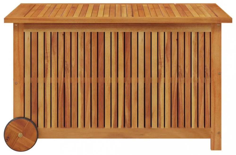 tömör akácfa kerti tárolóláda kerekekkel 90 x 50 x 58 cm