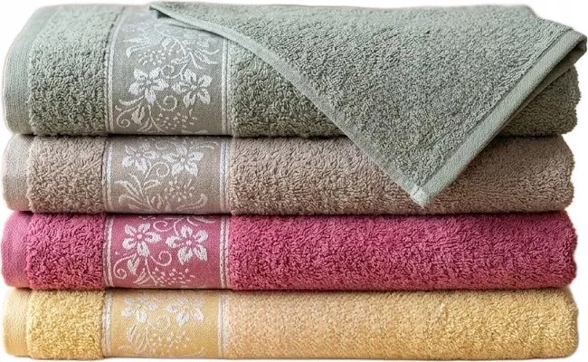 5 Db-os Fürdőszobai Törölköző Szett Különböző Színekben 90x50cm Opa