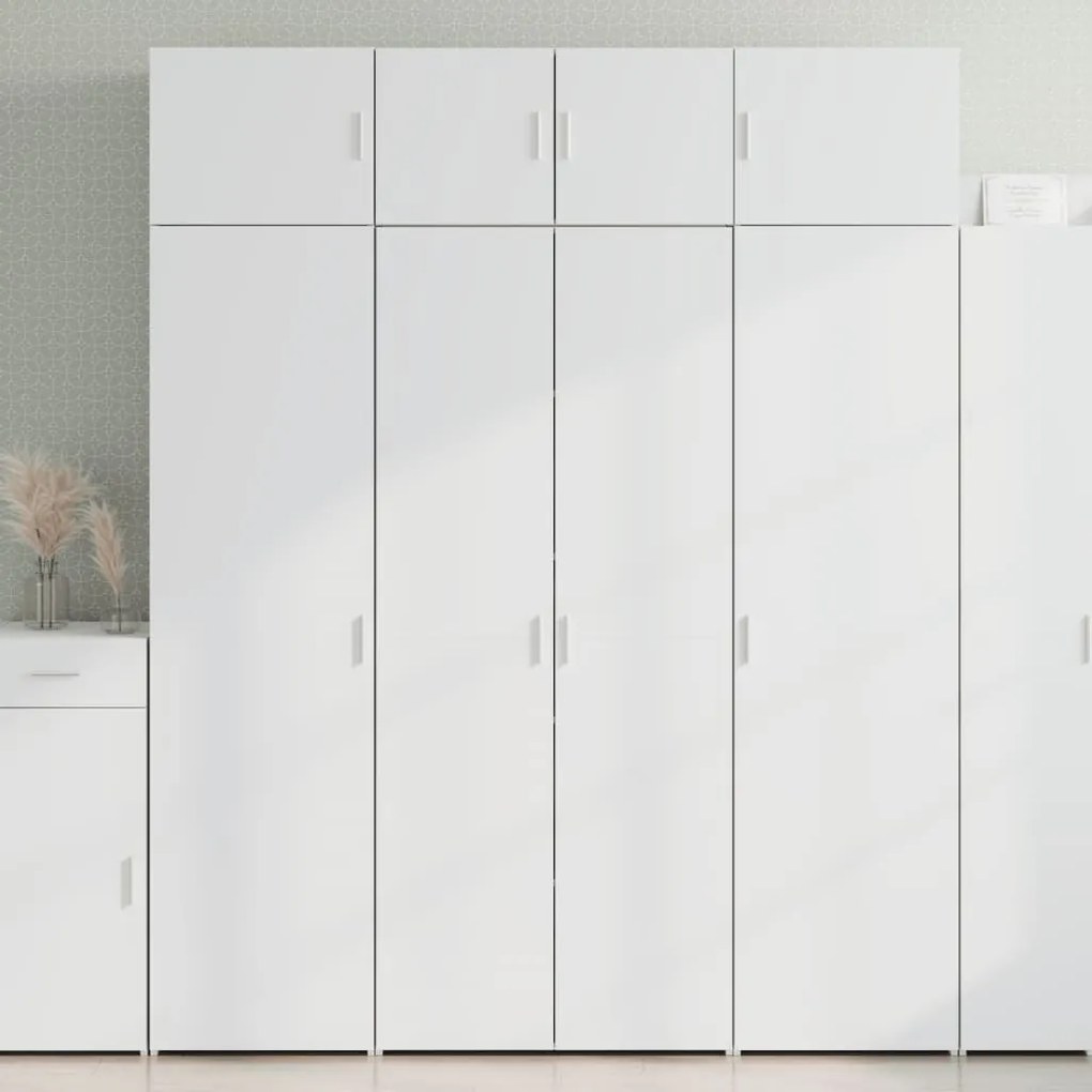 fehér szerelt fa tárolószekrény 80 x 42,5 x 225 cm