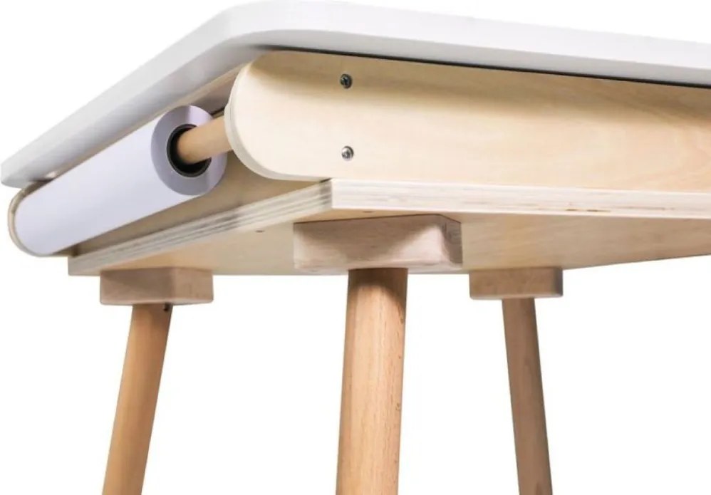 BUNNY gyermek növekvő szett, asztal és 2 szék, fehér/barna ELIS design