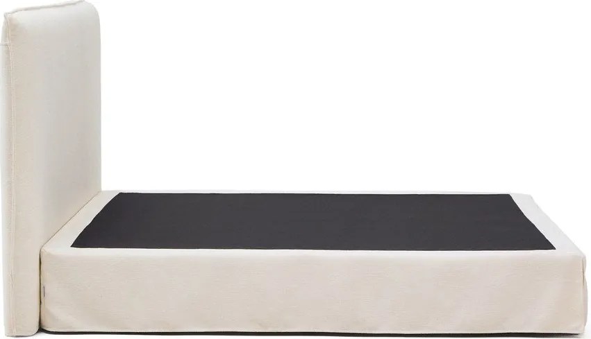 Fehér kárpitozott franciaágy 180x200 cm Jaira – Kave Home