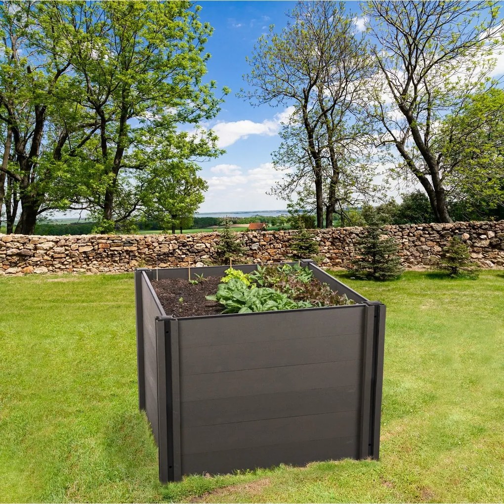 Emelt virágágyás G21 Crop 106 x 106 x 80, WPC,Eben, 80 cm