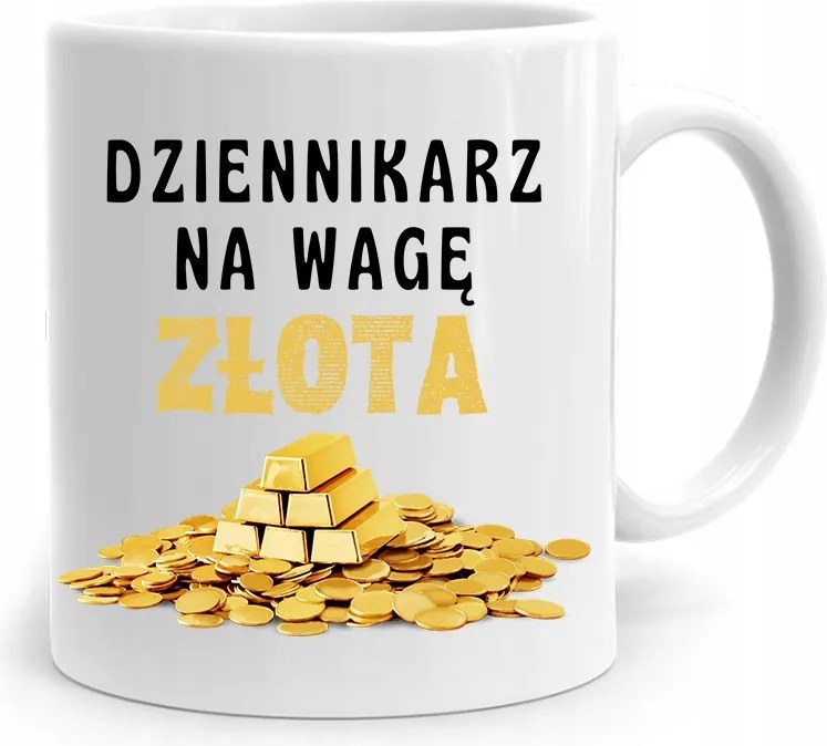 Riporter Újságíró Bögre Arany Mérleg Ajándék fényképes nyomtatással