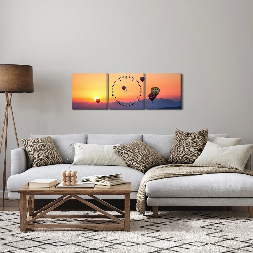 Hőlégballon képe (órával) (90x30 cm)