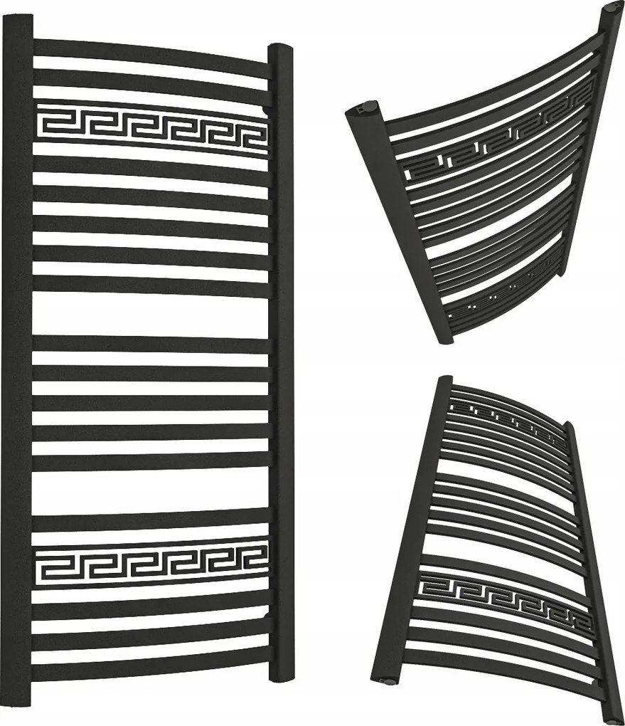 Greek Fürdőszobás Radiátor 1350/570 Fekete Sztruktúra