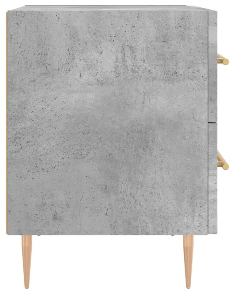 2 db betonszürke szerelt fa éjjeliszekrény 40 x 35 x 47,5 cm