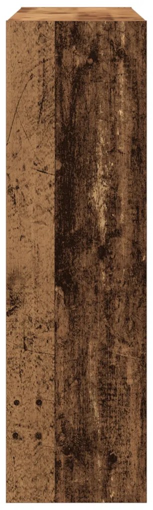 Könyves Szekrény/Szobaelválasztó - Rusztikus Fa - 100x30x103cm - Szerelt Fa