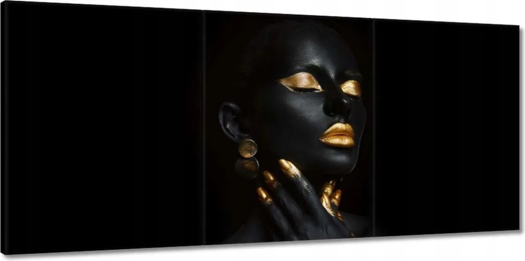 Vászonkép 150x70 Arannyal borított arc