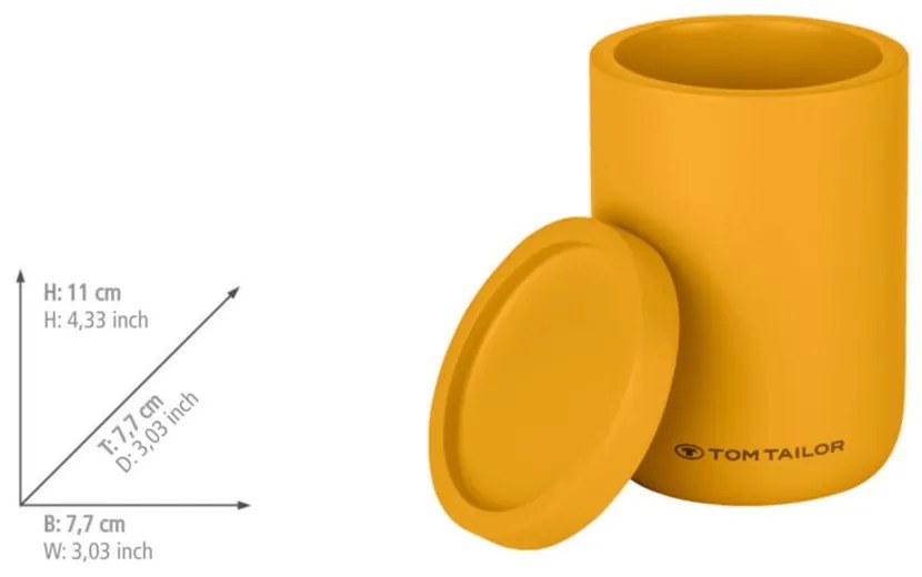 Mustársárga poligyanta fürdőszobai rendszerező vattakorongokhoz Tom Tailor T-Color Bath – Wenko