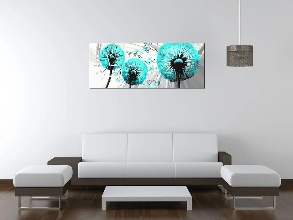 Gario Órás falikép Gyönyöru türkiz pitypangok Méret: 40 x 40 cm