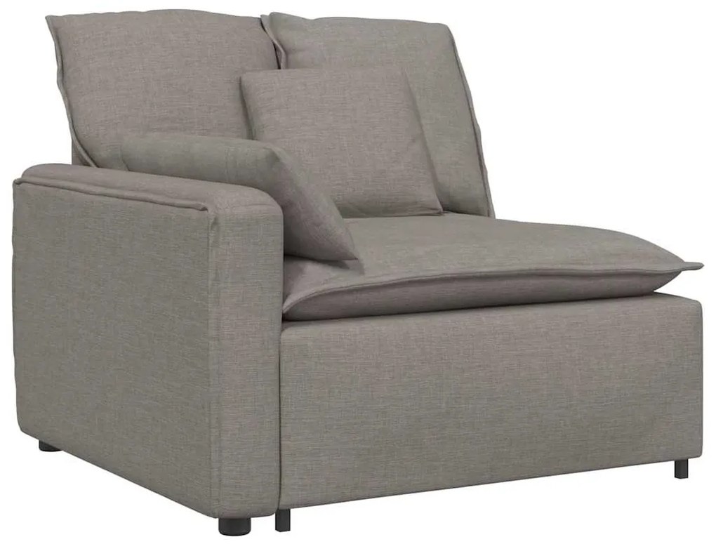 tópszínű moduláris kanapé karfás végmodul párnákkal 100 cm