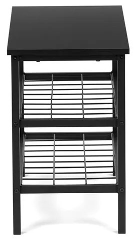 Fekete Fém Cipőtartó, 2 Polcos