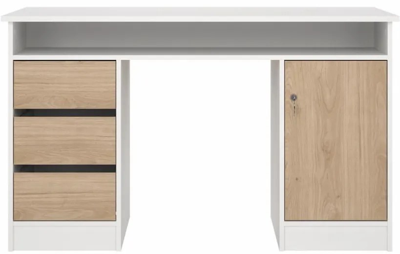 Felix V íróasztal, fehér / jackson hikorifa