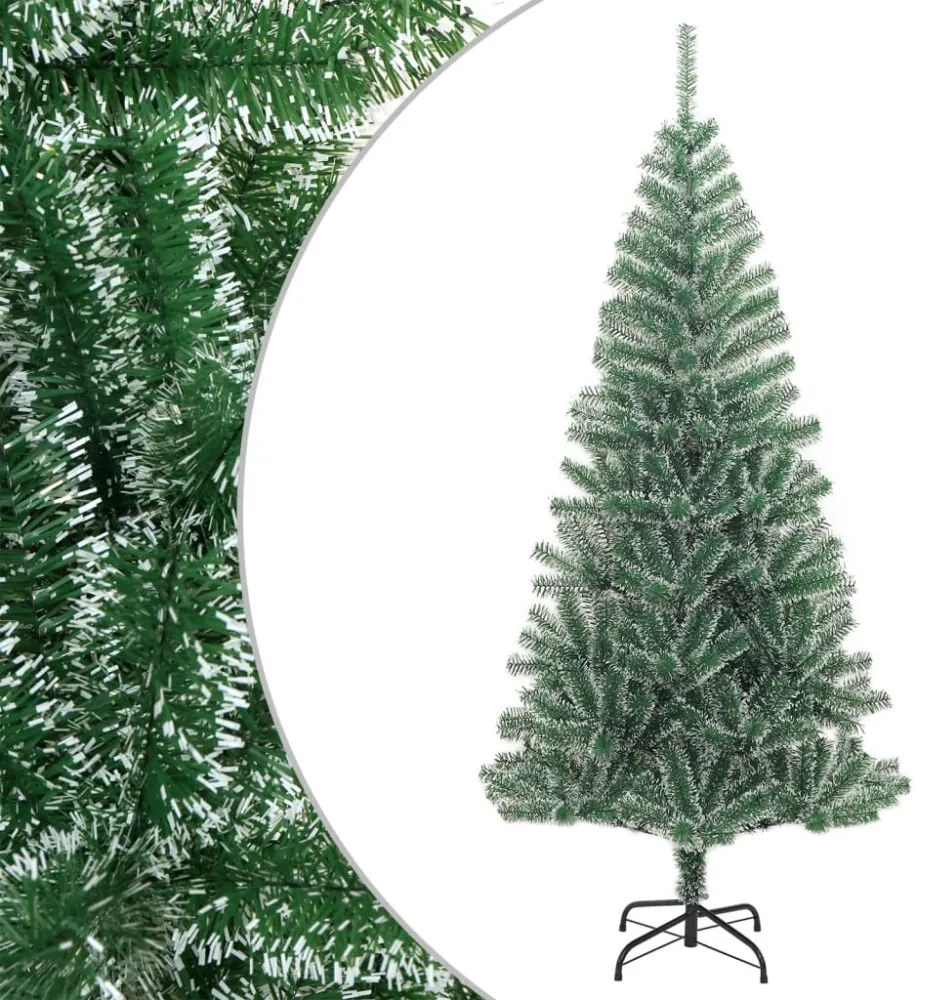 zöld műkarácsonyfa hóval 210 cm