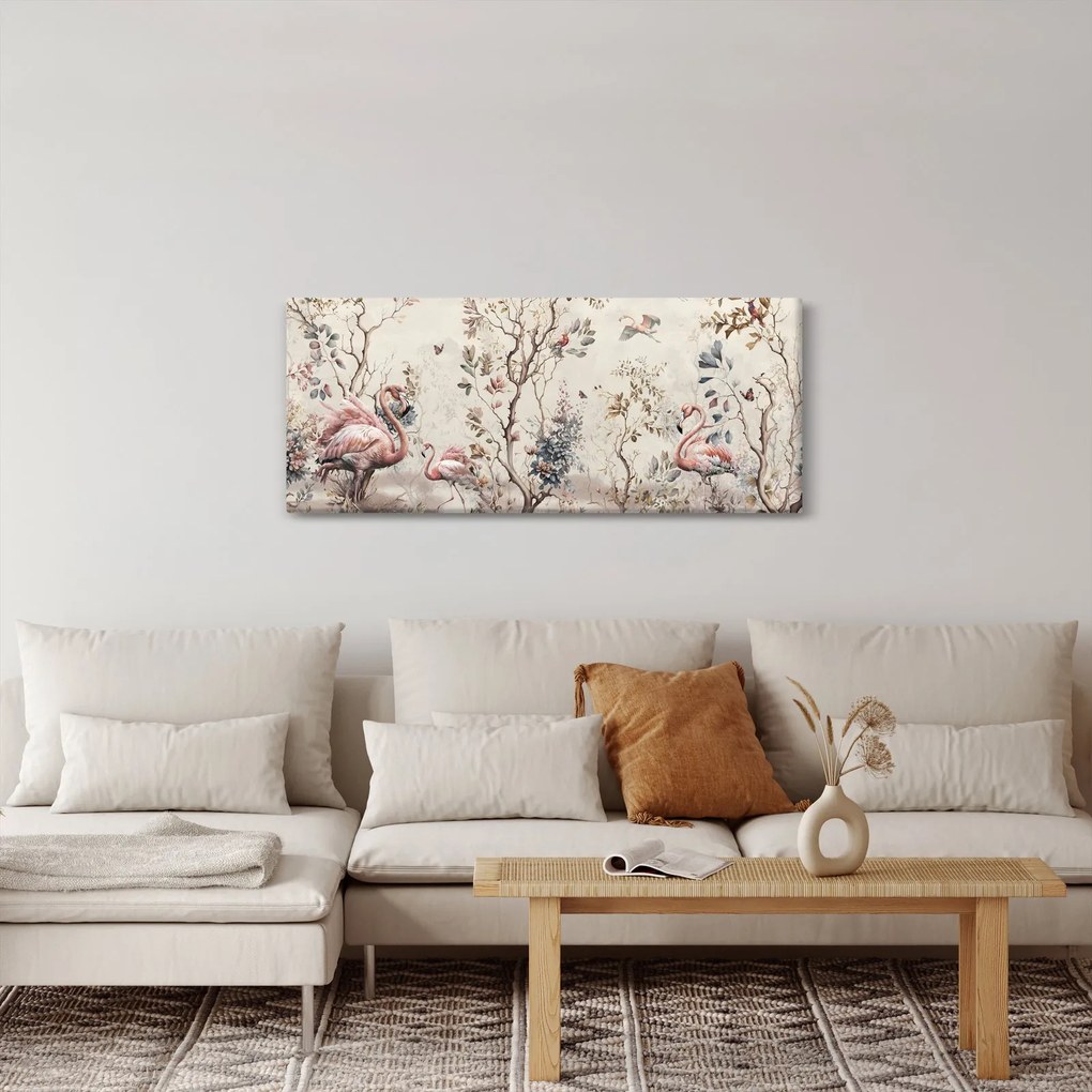 Kép - Rajz flamingókról (120x50 cm)