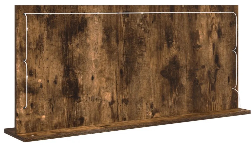 Tükör LED fényekkel Füstölt tölgy 100x45x18 cm